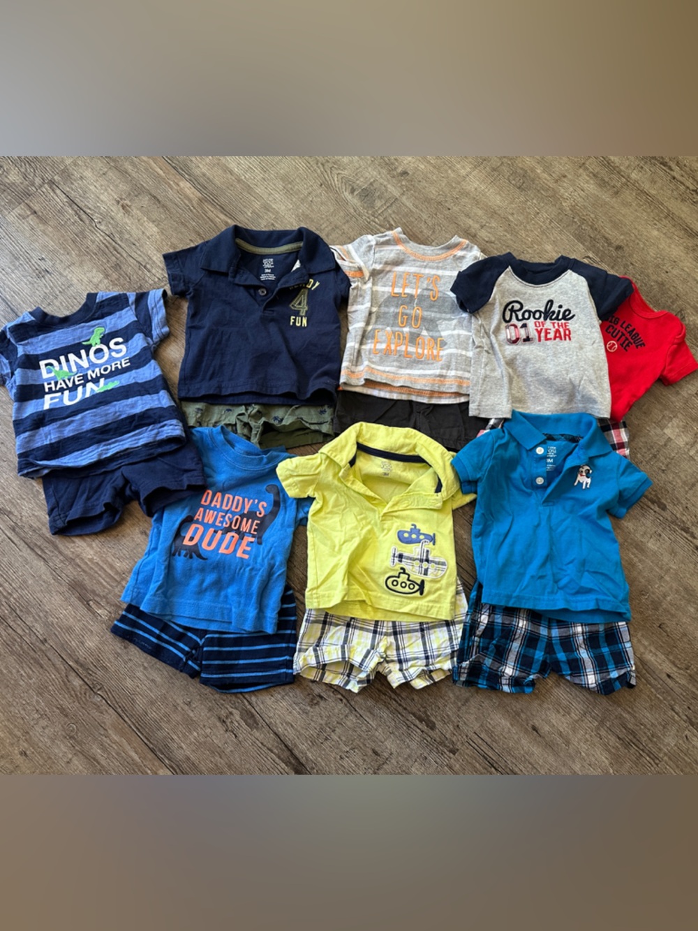 Just One You by Carter’s Baby Boy 3 Month Clothes Bundle - 15 Piece Summer Set